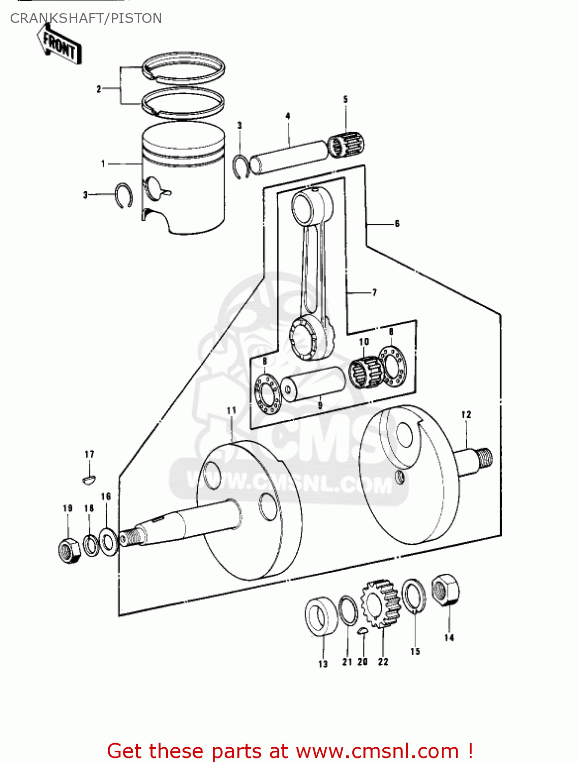 CRANKSHAFT/PISTON KX400 1975 USA