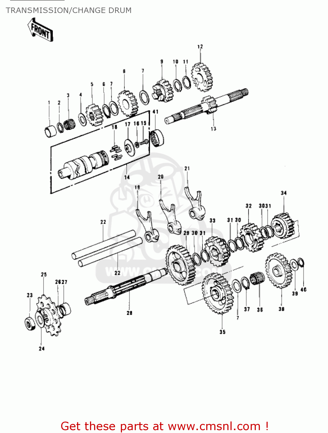 TRANSMISSION/CHANGE DRUM KX400 1975 USA