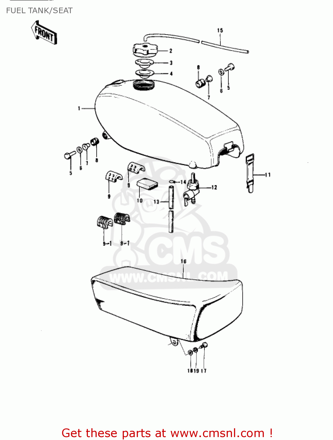 FUEL TANK/SEAT KX400 1975 USA