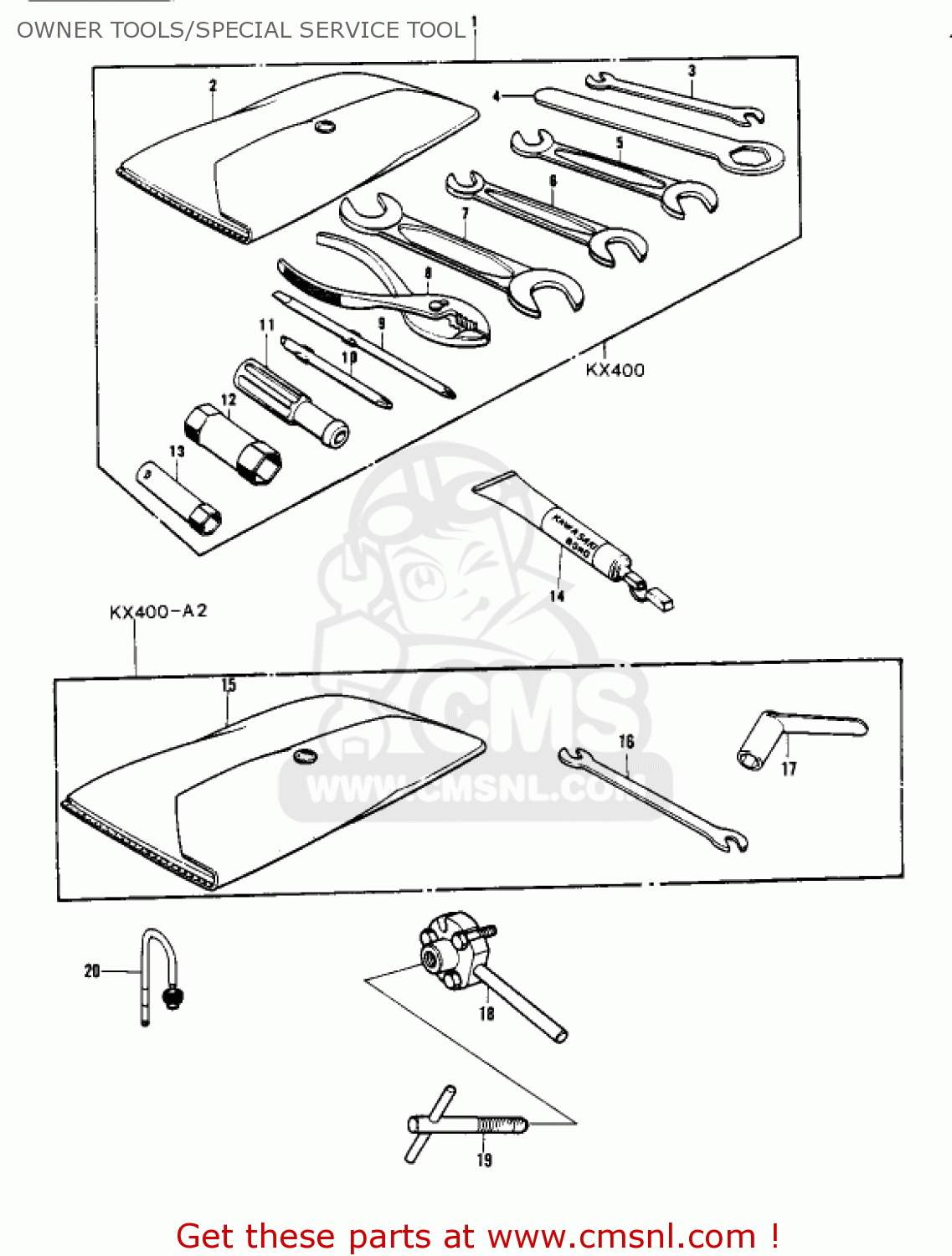 OWNER TOOLS/SPECIAL SERVICE TOOL KX400 1975 USA