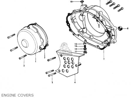ENGINE COVERS - KX400 1975 USA
