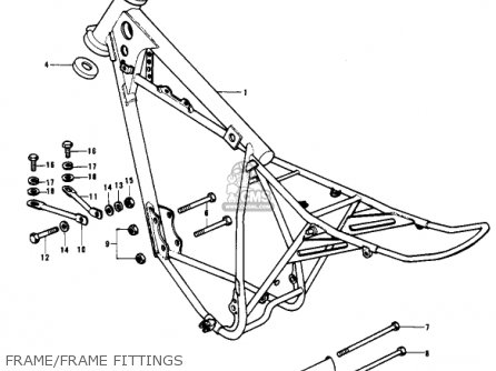 FRAME/FRAME FITTINGS - KX400 1975 USA