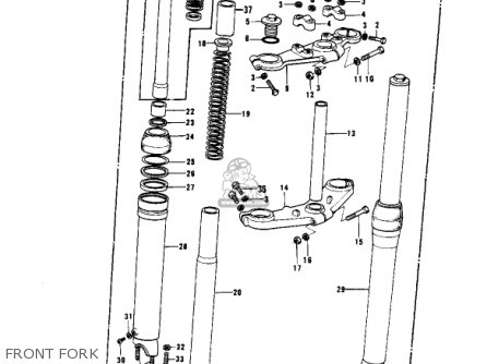 FRONT FORK - KX400 1975 USA
