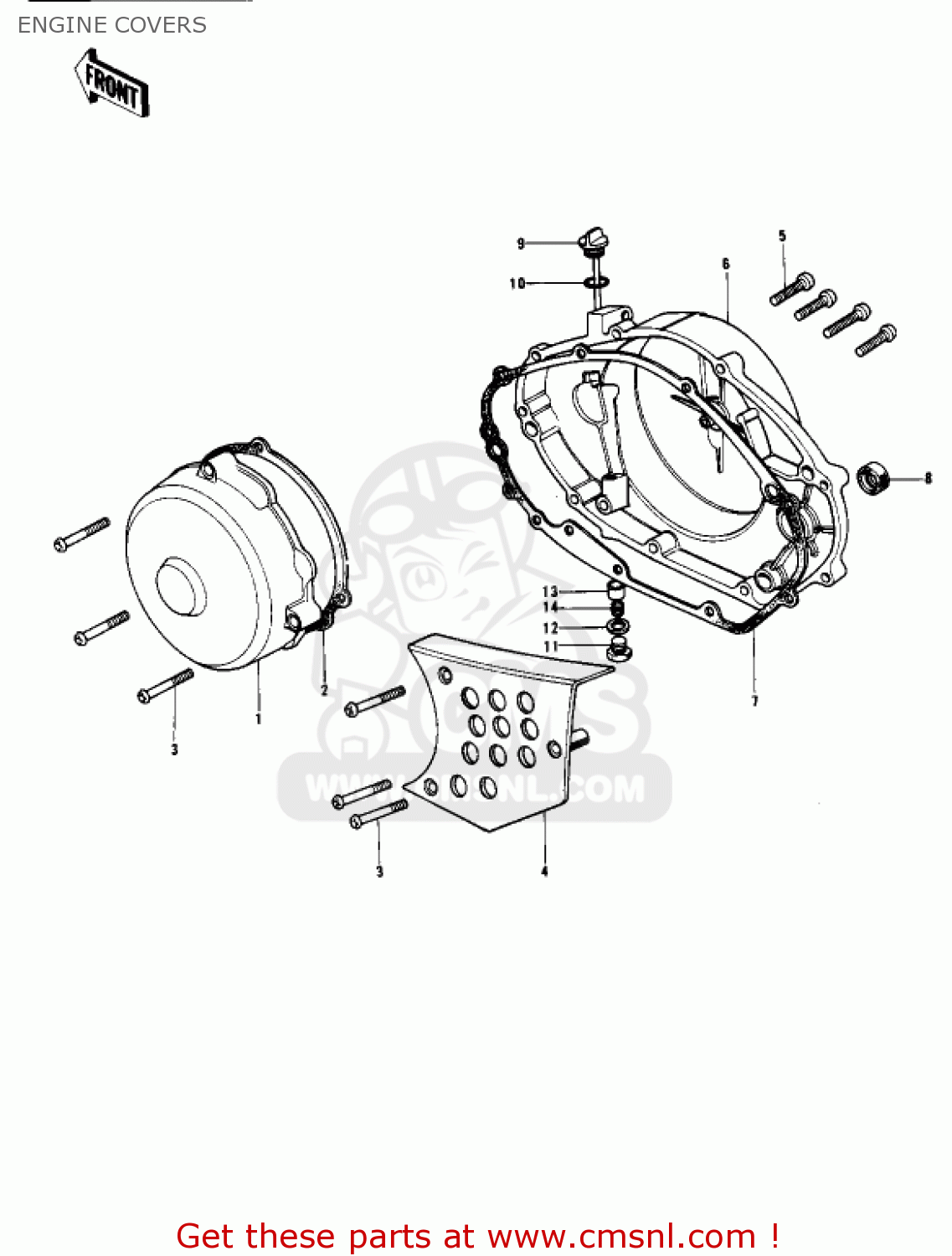 ENGINE COVERS KX400-A2 1976 USA