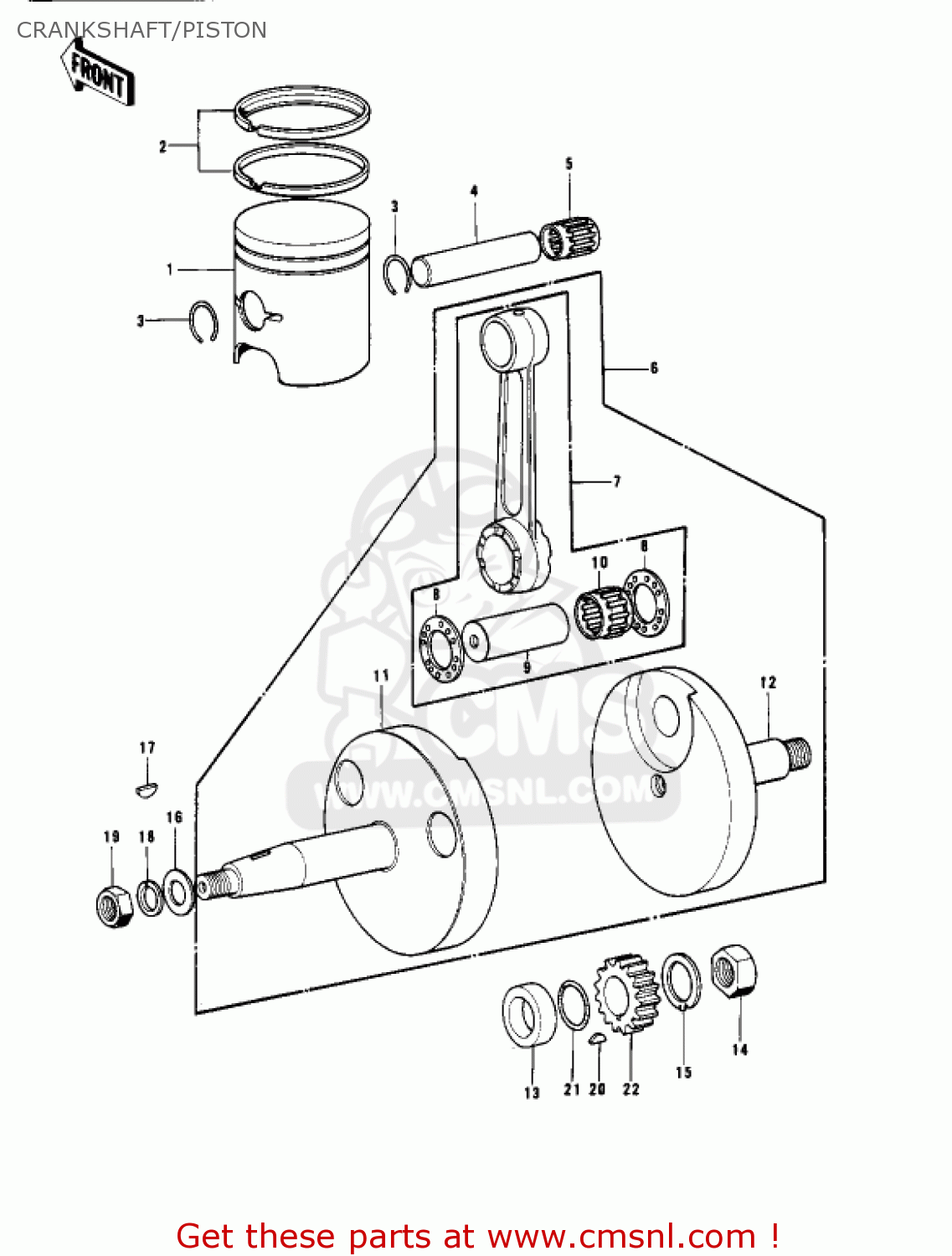 CRANKSHAFT/PISTON KX400-A2 1976 USA