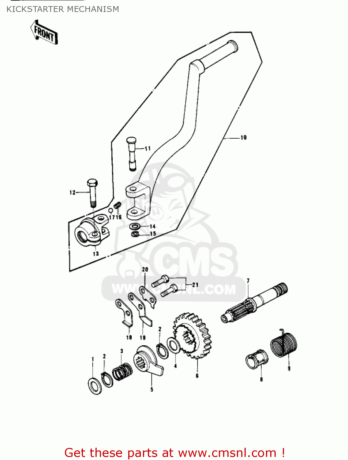 KICKSTARTER MECHANISM KX400-A2 1976 USA