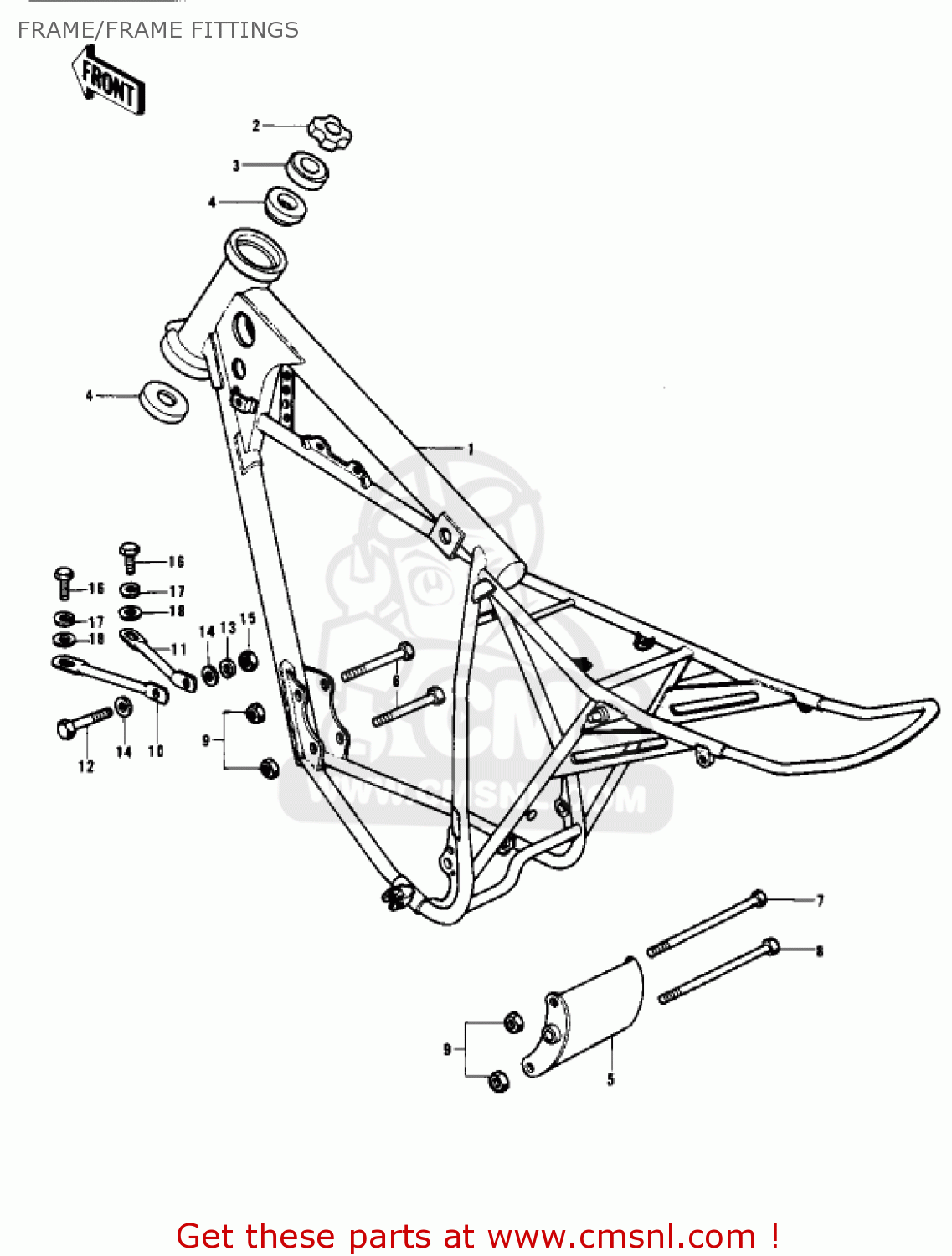 FRAME/FRAME FITTINGS KX400-A2 1976 USA