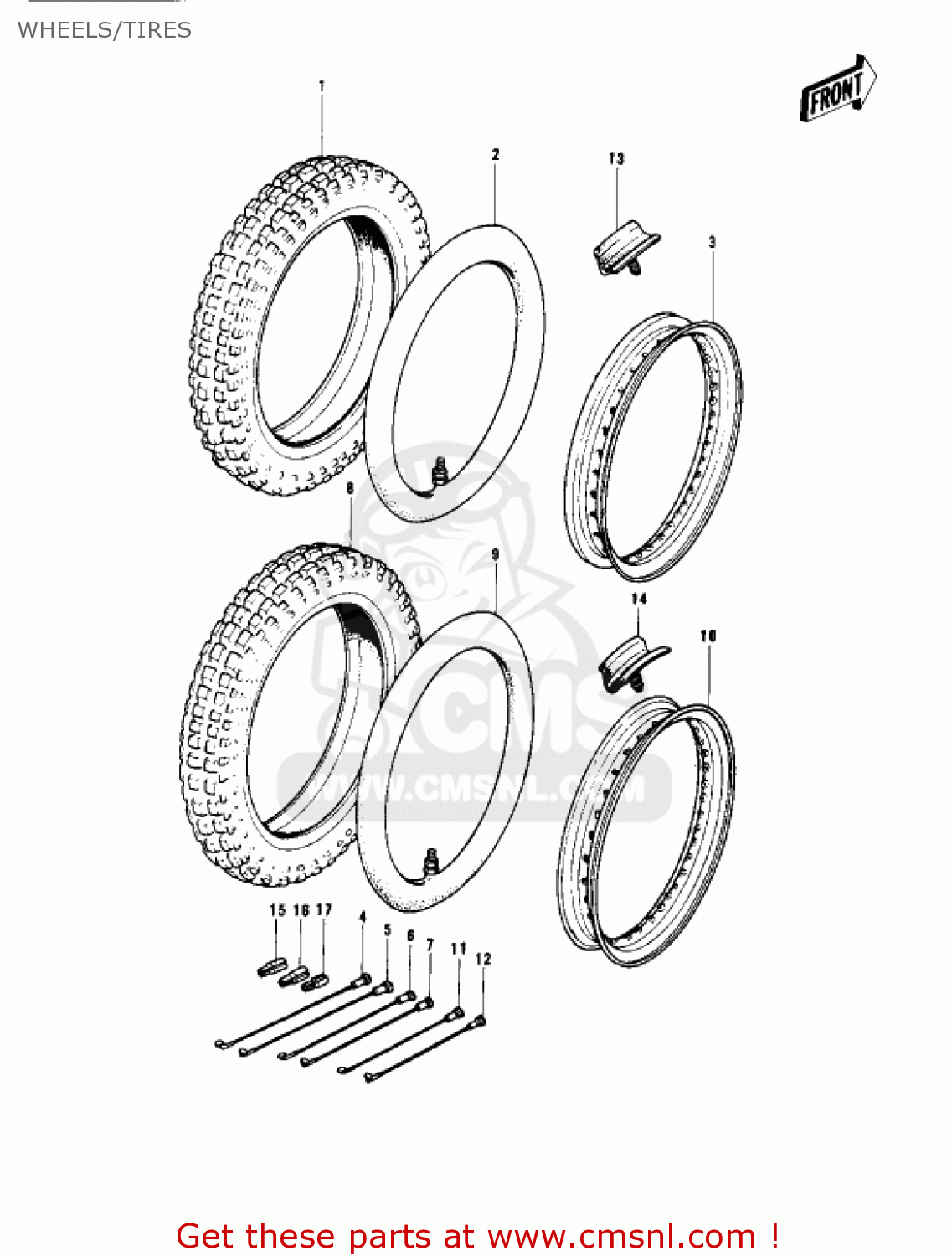 WHEELS/TIRES KX400-A2 1976 USA