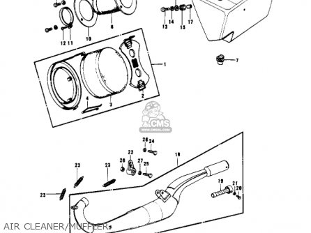 AIR CLEANER/MUFFLER - KX400-A2 1976 USA