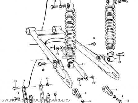 SWING ARM/SHOCK ABSORBERS - KX400-A2 1976 USA
