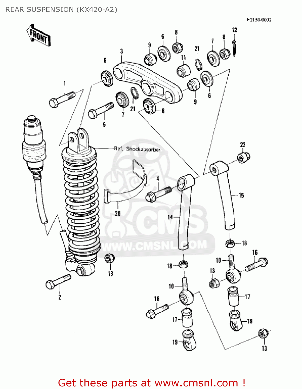 REAR SUSPENSION (KX420-A2) KX420-A1 KX420 1980 UNITED KINGDOM USA CANADA EXPORT
