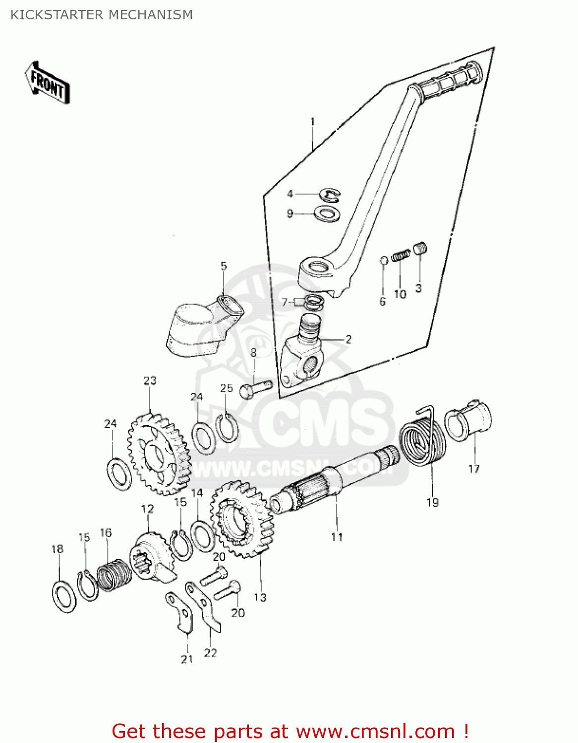 KICKSTARTER MECHANISM KX420-A1 KX420 1980 UNITED KINGDOM USA CANADA EXPORT