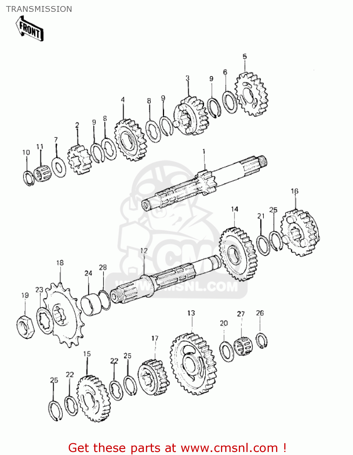 TRANSMISSION KX420-A1 KX420 1980 UNITED KINGDOM USA CANADA EXPORT