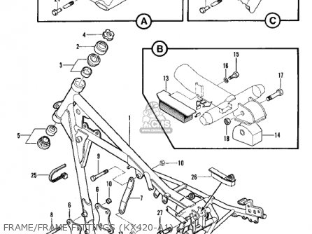 FRAME/FRAME FITTINGS (KX420-A1) - KX420-A1 KX420 1980 UNITED KINGDOM USA CANADA EXPORT