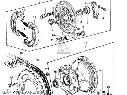 REAR HUB/BRAKE/CHAIN - KX420-A1 KX420 1980 UNITED KINGDOM USA CANADA EXPORT