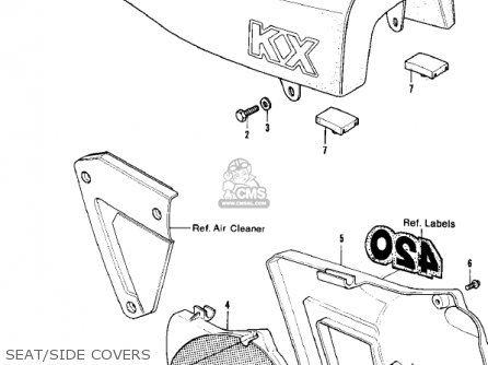 SEAT/SIDE COVERS - KX420-A1 KX420 1980 UNITED KINGDOM USA CANADA EXPORT