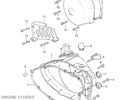 ENGINE COVERS - KX420-A1 KX420 1980 UNITED KINGDOM USA CANADA EXPORT
