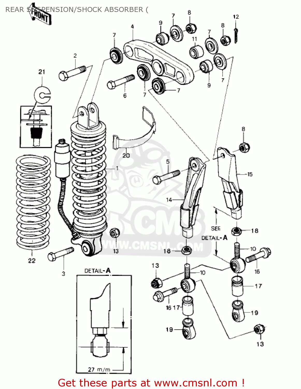 REAR SUSPENSION/SHOCK ABSORBER ( KX420-A2 KX420 1981 UNITED KINGDOM USA CANADA EXPORT