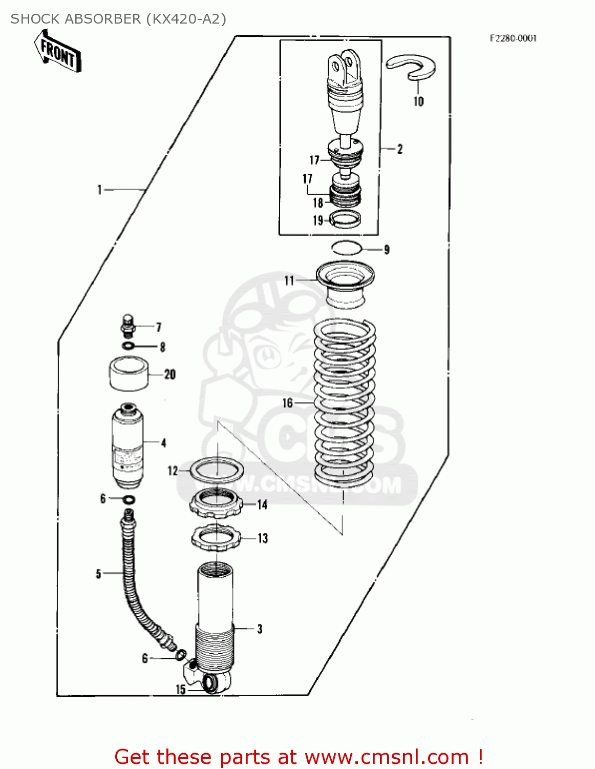 SHOCK ABSORBER (KX420-A2) KX420-A2 KX420 1981 UNITED KINGDOM USA CANADA EXPORT