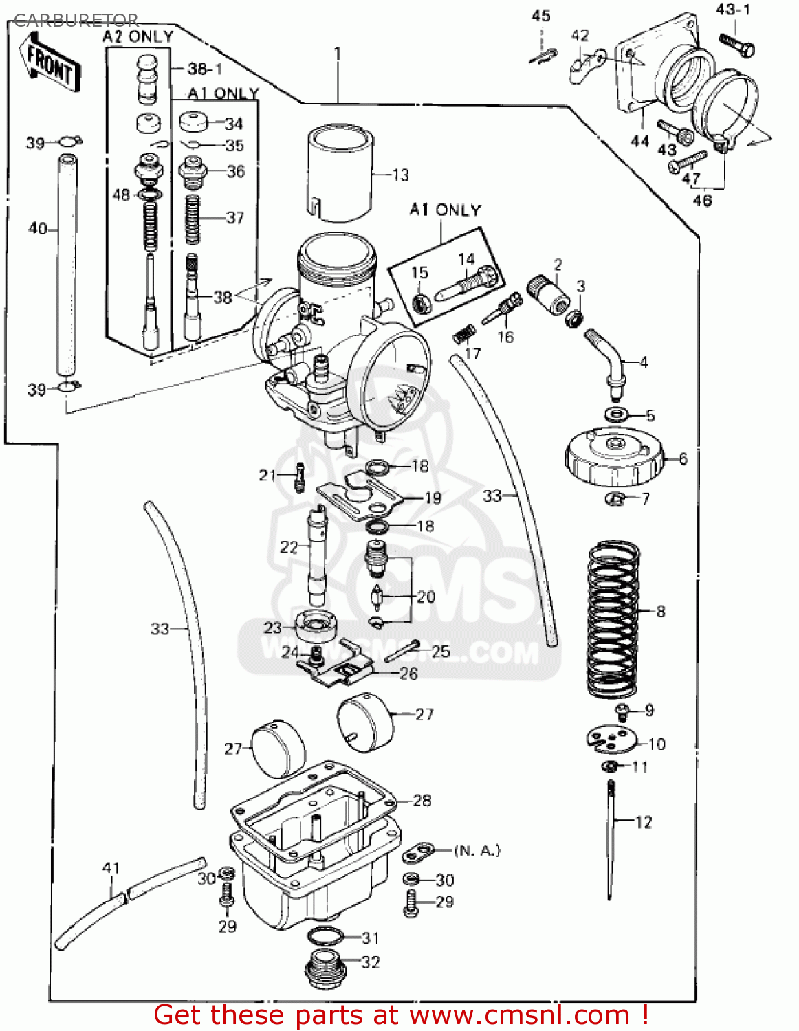 CARBURETOR KX420-A2 KX420 1981 UNITED KINGDOM USA CANADA EXPORT