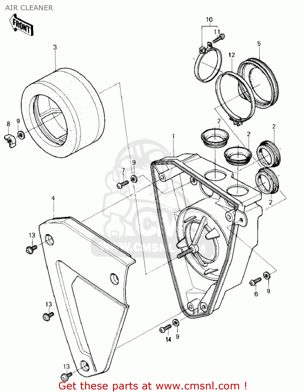 AIR CLEANER KX420-A2 KX420 1981 UNITED KINGDOM USA CANADA EXPORT