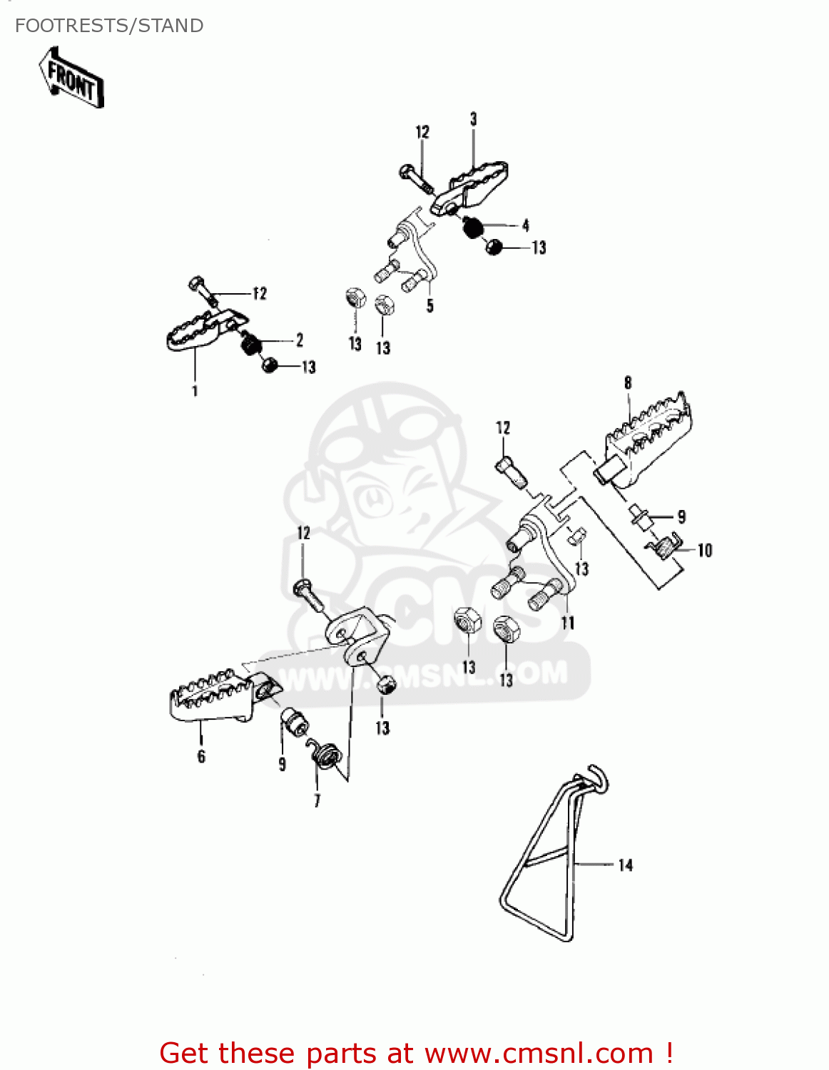 FOOTRESTS/STAND KX420-A2 KX420 1981 UNITED KINGDOM USA CANADA EXPORT
