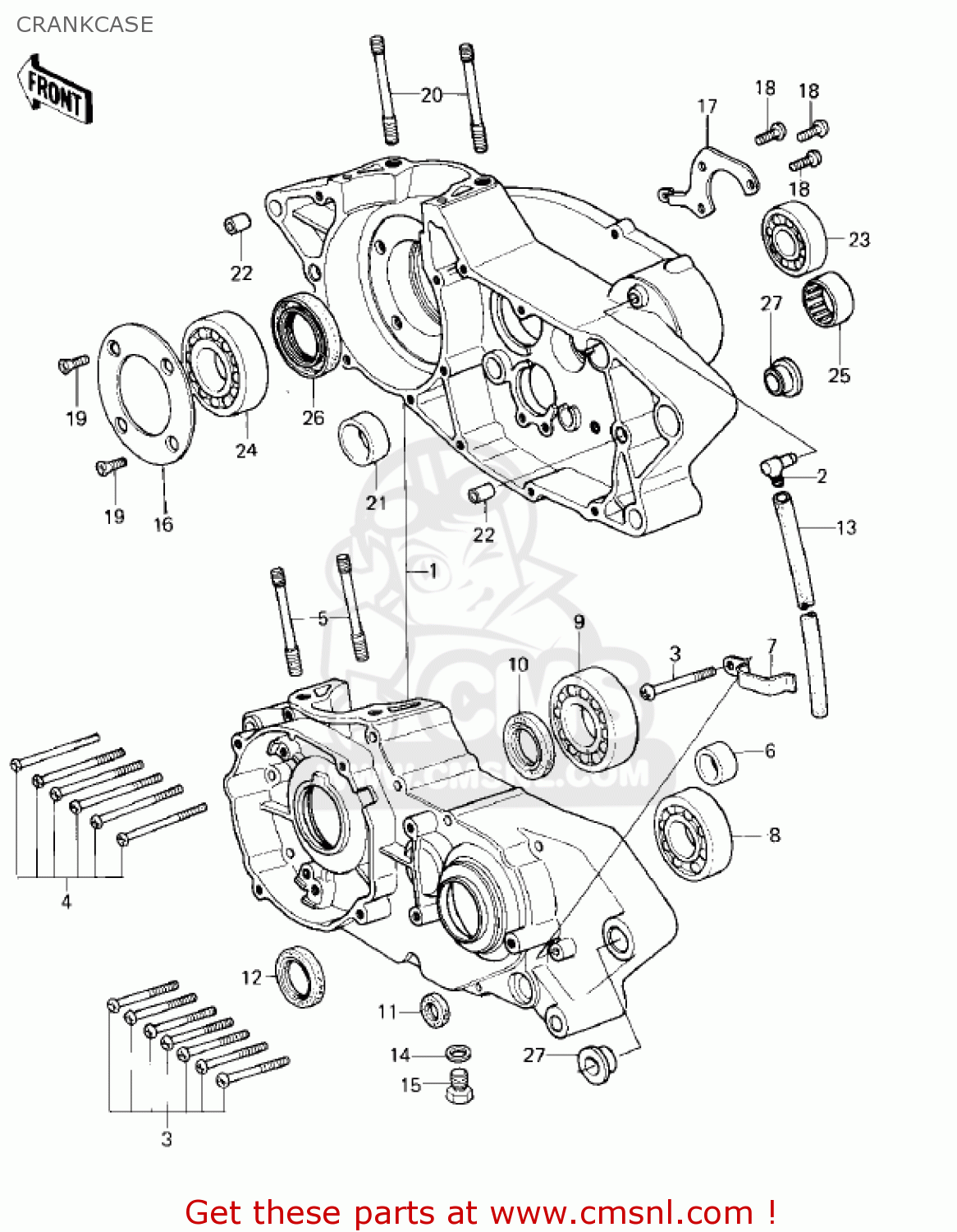 CRANKCASE KX420-A2 KX420 1981 UNITED KINGDOM USA CANADA EXPORT