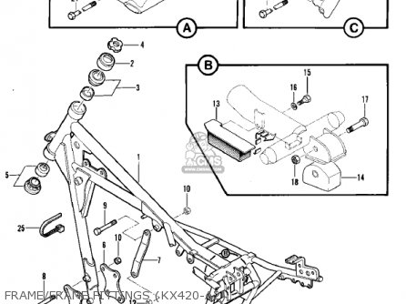 FRAME/FRAME FITTINGS (KX420-A2) - KX420-A2 KX420 1981 UNITED KINGDOM USA CANADA EXPORT