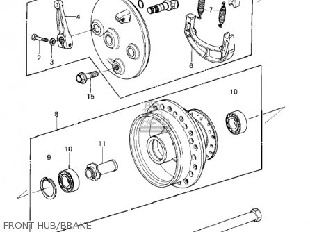 FRONT HUB/BRAKE - KX420-A2 KX420 1981 UNITED KINGDOM USA CANADA EXPORT