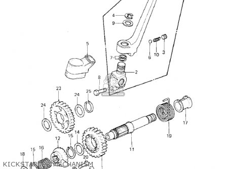 KICKSTARTER MECHANISM - KX420-A2 KX420 1981 UNITED KINGDOM USA CANADA EXPORT