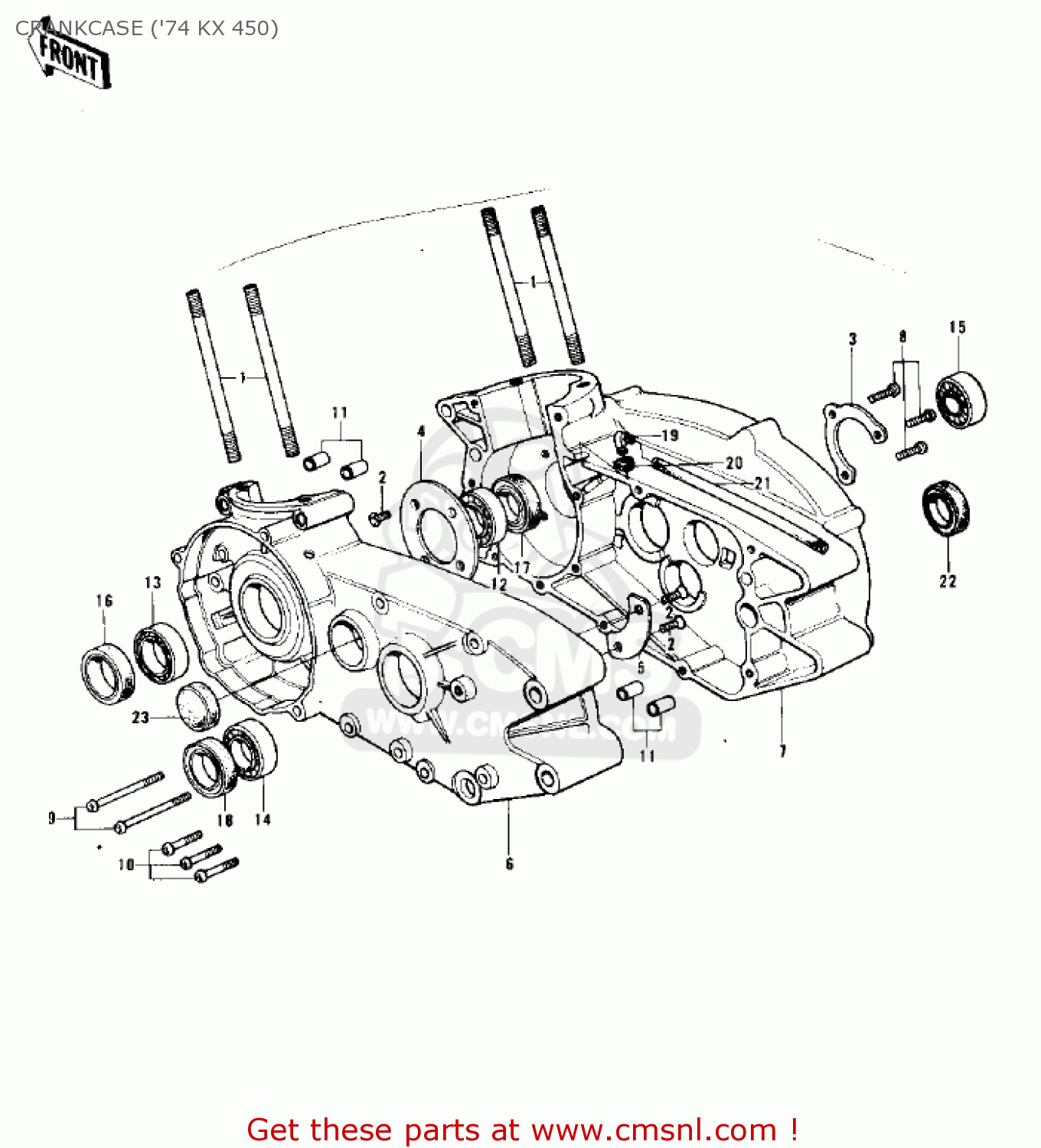 CRANKCASE ('74 KX 450) KX450 1974