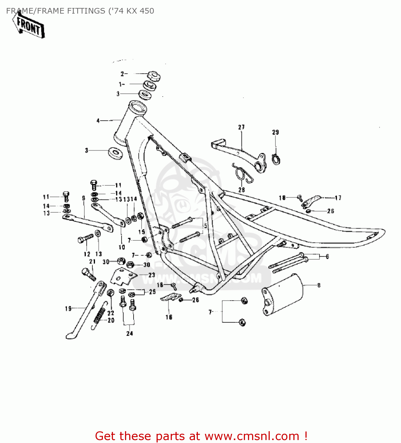 FRAME/FRAME FITTINGS ('74 KX 450 KX450 1974