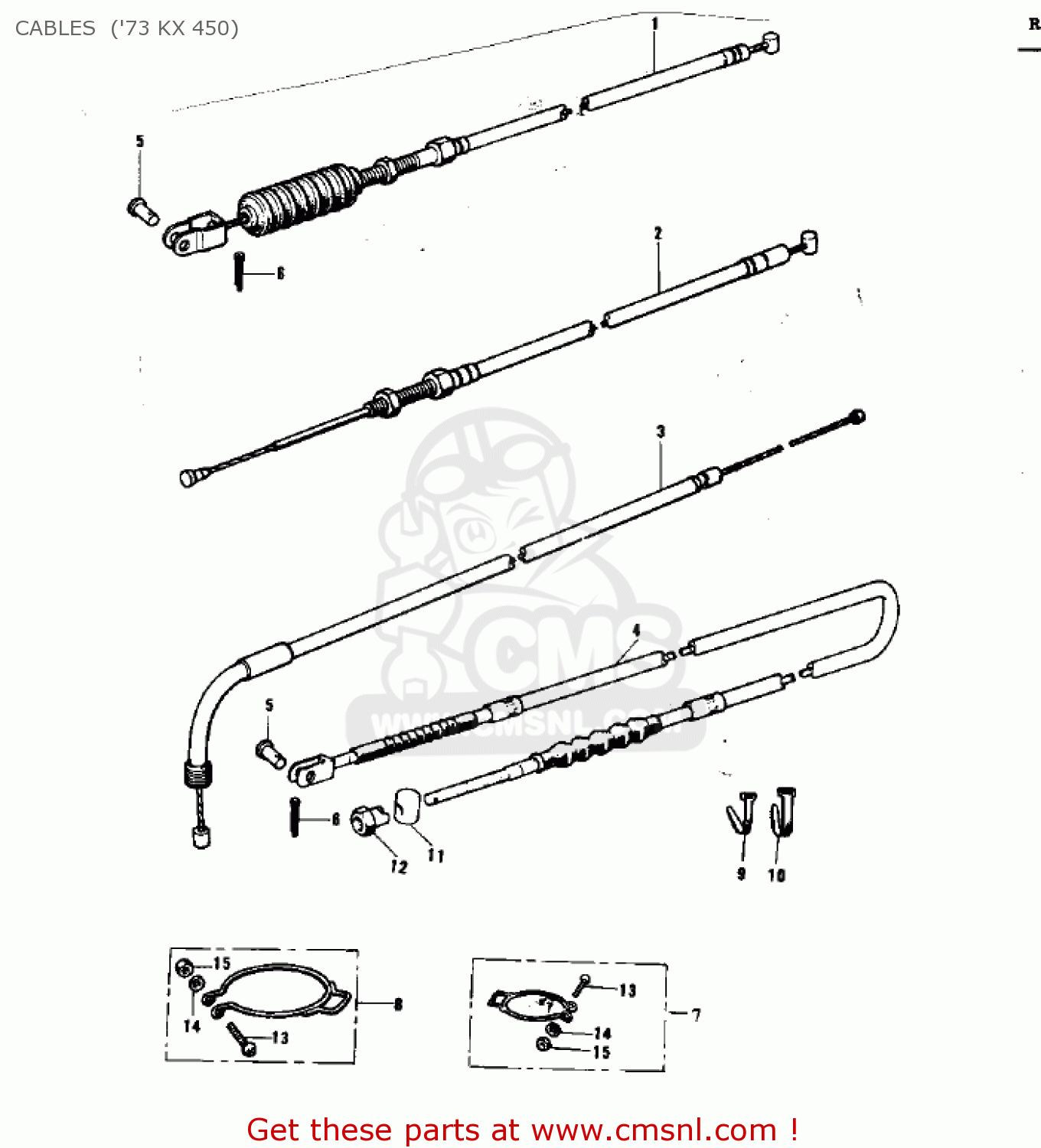 CABLES  ('73 KX 450) KX450 1974