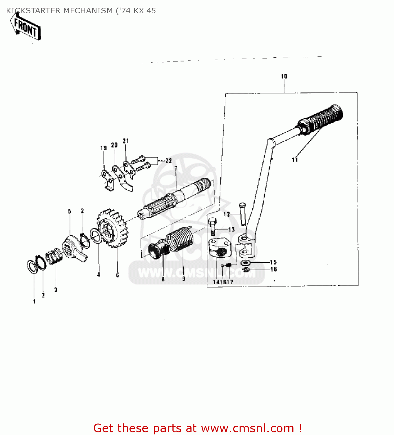 KICKSTARTER MECHANISM ('74 KX 45 KX450 1974