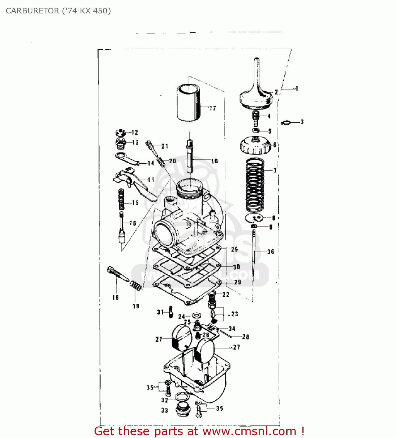 CARBURETOR ('74 KX 450) KX450 1974
