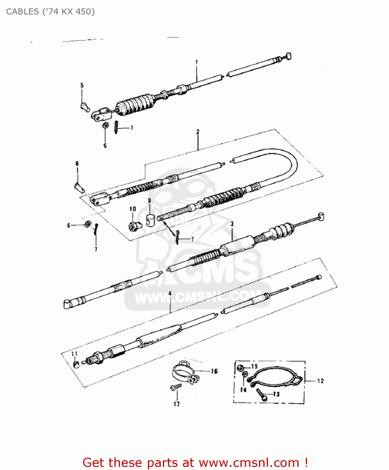 CABLES ('74 KX 450) KX450 1974