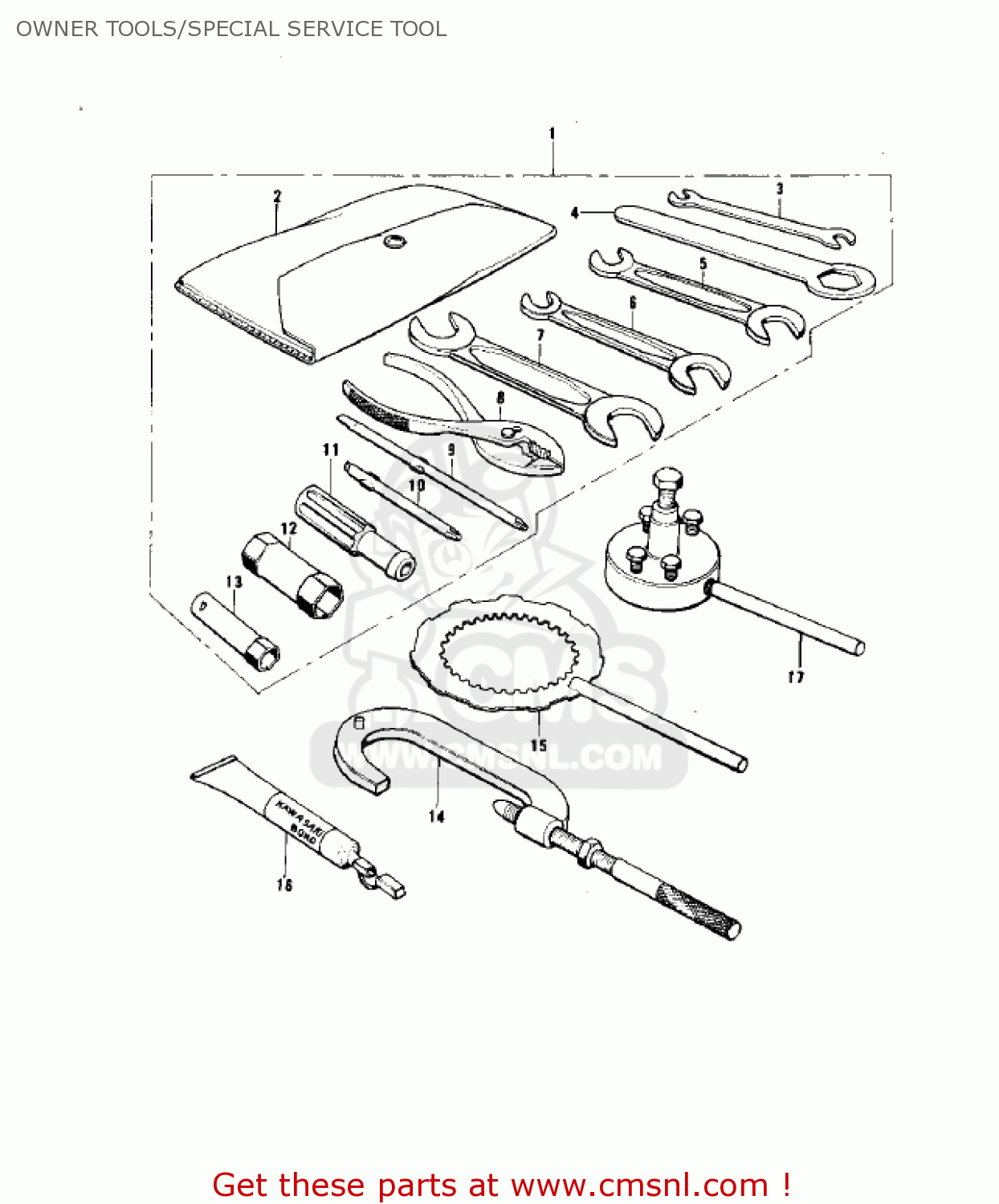 OWNER TOOLS/SPECIAL SERVICE TOOL KX450 1974