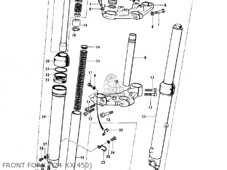 FRONT FORK ('74 KX 450) - KX450 1974