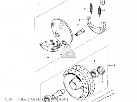 FRONT HUB/BRAKE ('74 KX 450) - KX450 1974