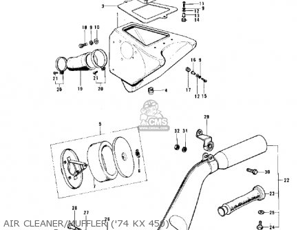 AIR CLEANER/MUFFLER ('74 KX 450) - KX450 1974