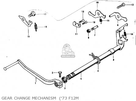 GEAR CHANGE MECHANISM  ('73 F12M - KX450 1974