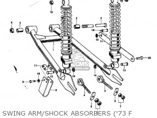 SWING ARM/SHOCK ABSORBERS ('73 F - KX450 1974