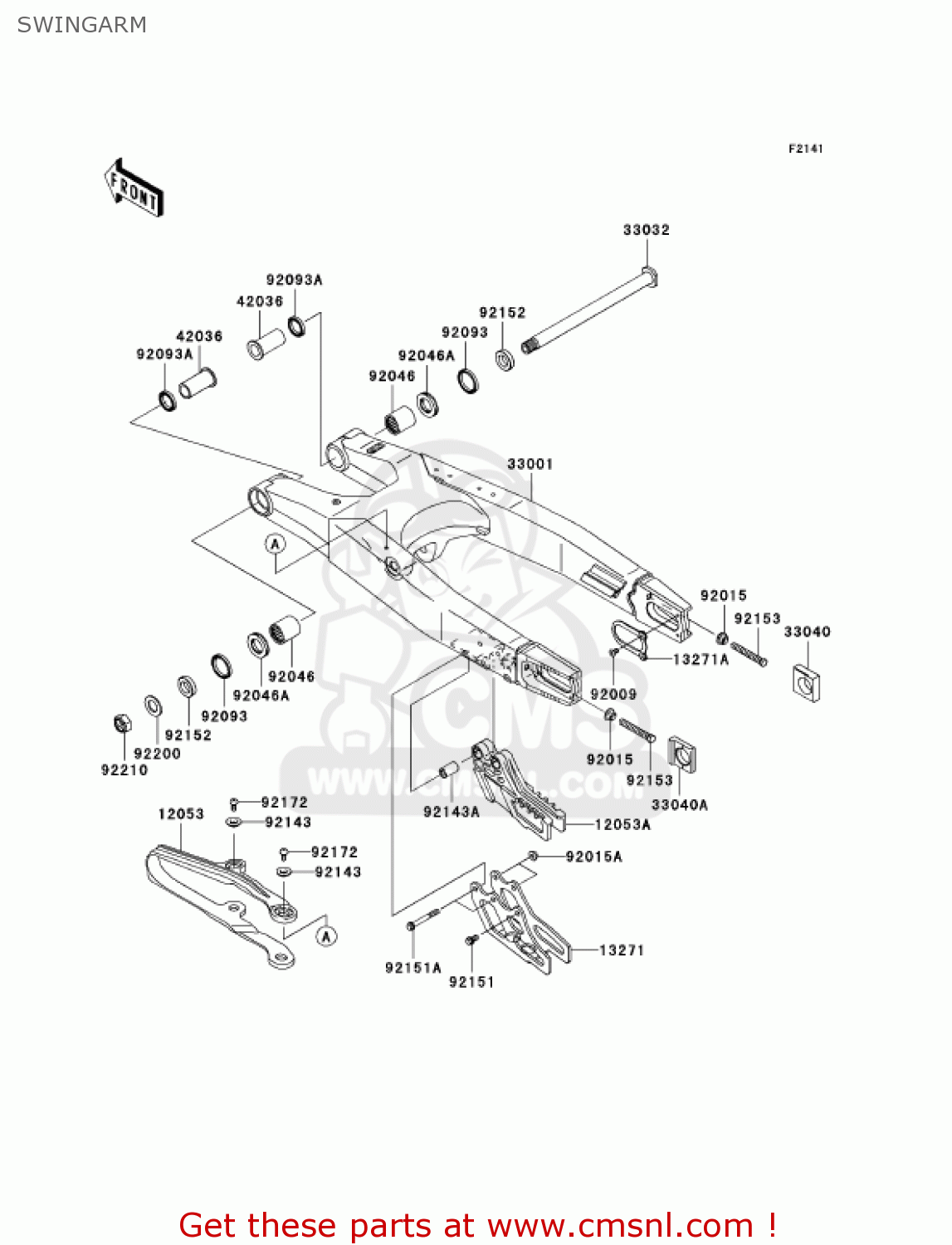 SWINGARM KX450D6F KX450F 2006 USA CANADA