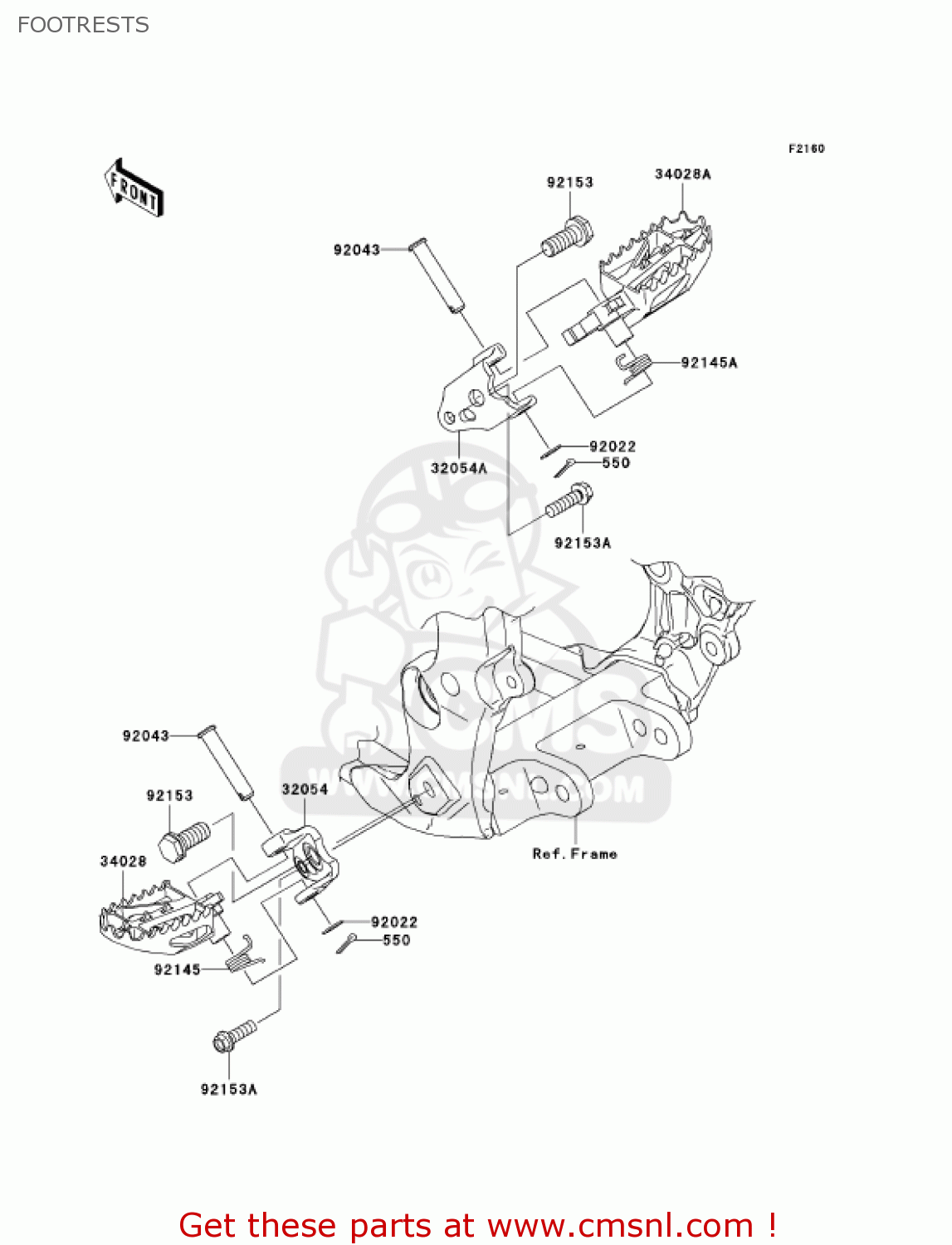 FOOTRESTS KX450D6F KX450F 2006 USA CANADA