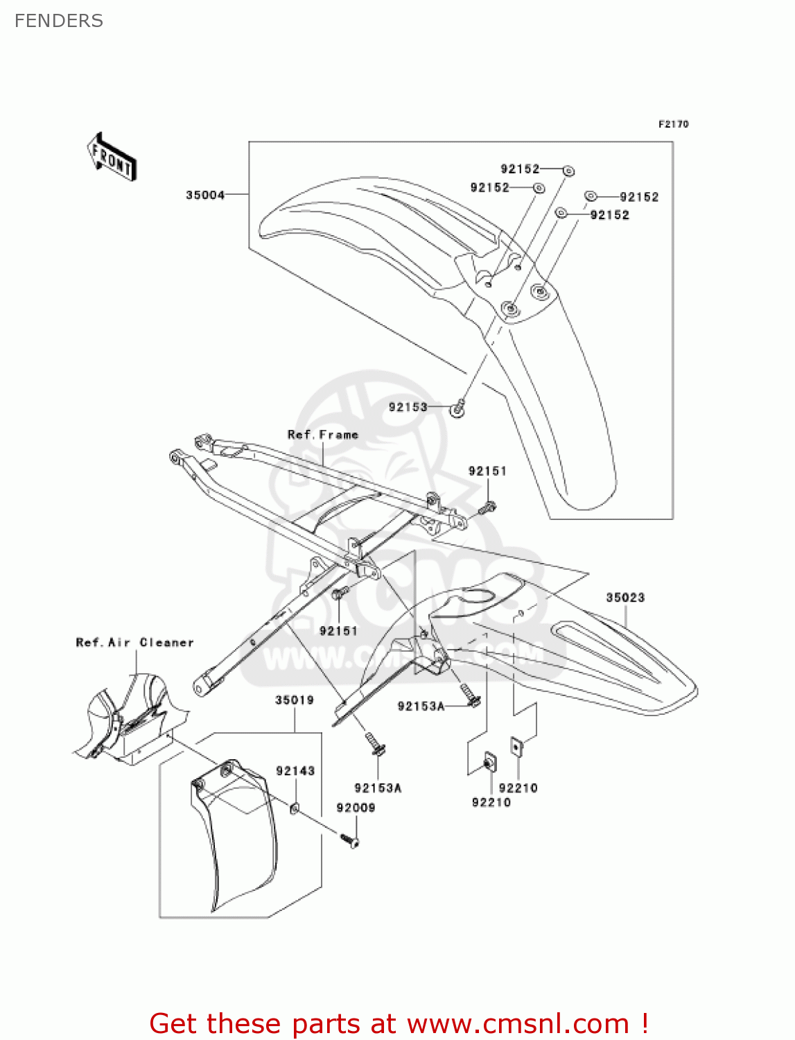 FENDERS KX450D6F KX450F 2006 USA CANADA