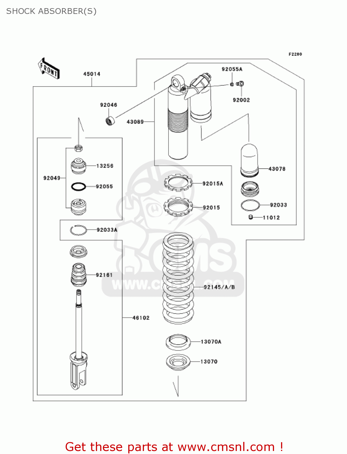 SHOCK ABSORBER(S) KX450D6F KX450F 2006 USA CANADA