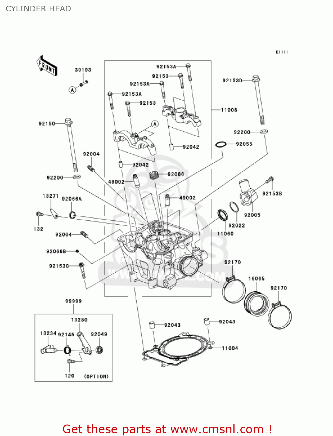 CYLINDER HEAD KX450D6F KX450F 2006 USA CANADA