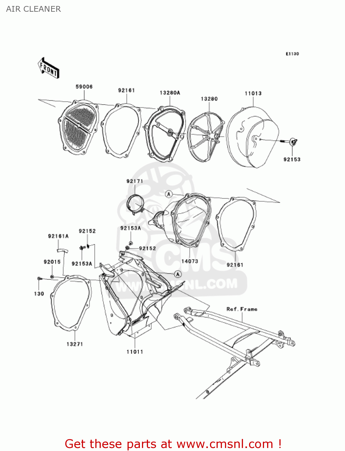 AIR CLEANER KX450D6F KX450F 2006 USA CANADA