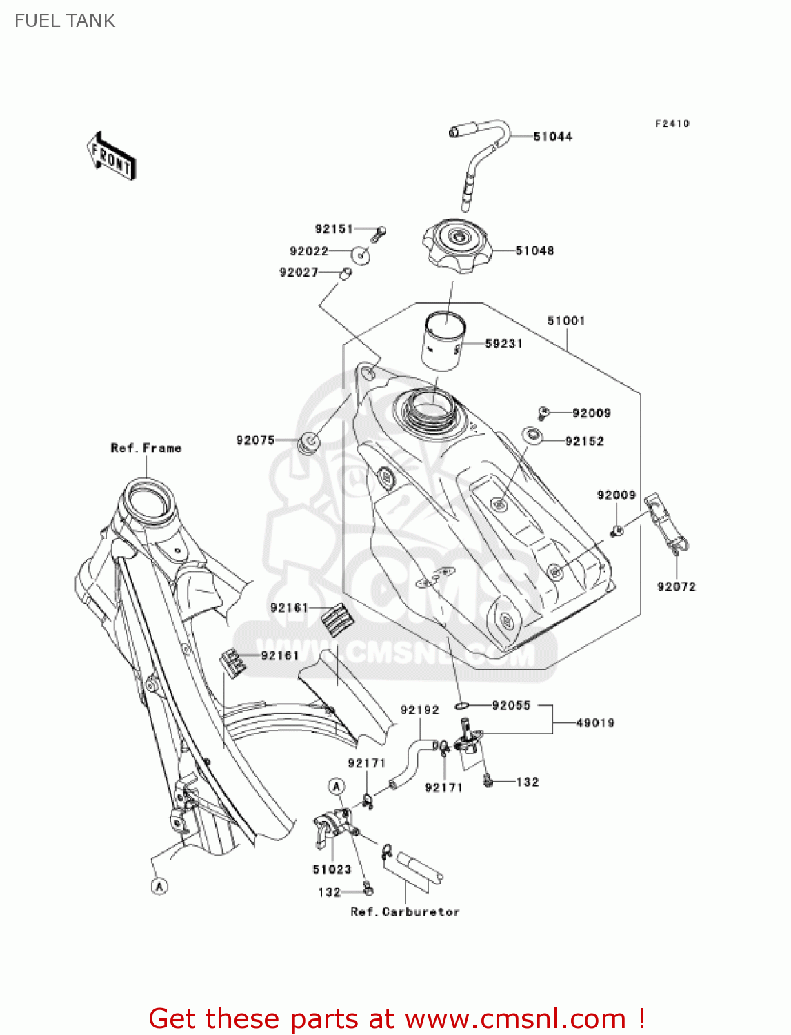FUEL TANK KX450D6F KX450F 2006 USA CANADA