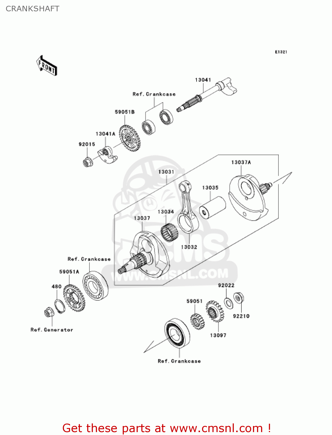 CRANKSHAFT KX450D6F KX450F 2006 USA CANADA